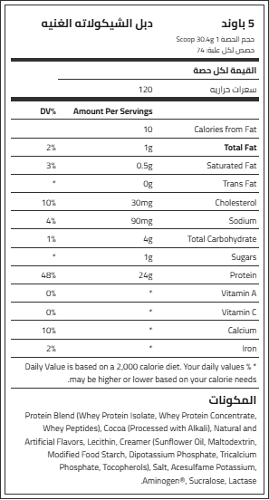 معلومات حول اوبتيمم نيوترشن جولد ستاندرد 100%واى, دبل الشيكولاته الغنيه, 5 باوند